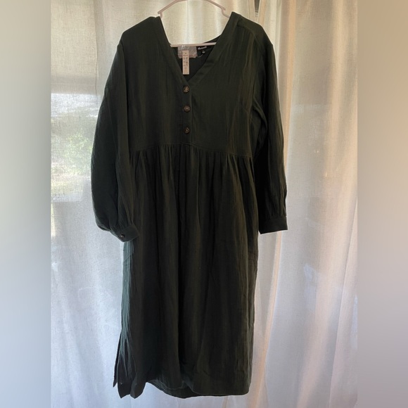 Madewell Lightspun Button-Front Midi Dress - Picture 5 of 6